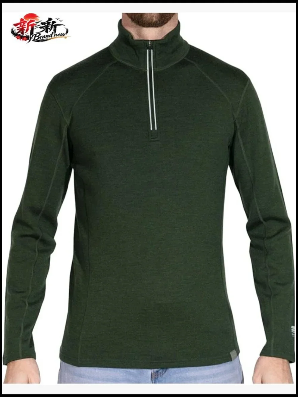 100% Merino Wool Heavyweight Half Zip Base Layer Sweater